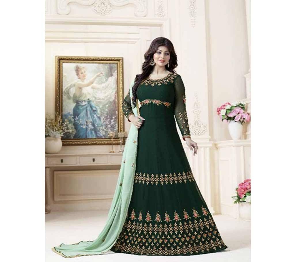 Unstitched green georgette salwar suit Three Piece 