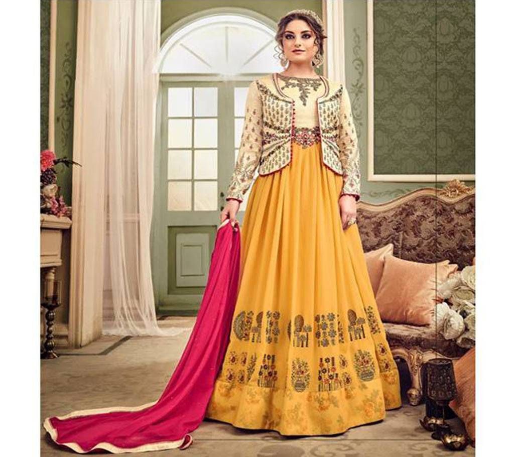 Semi Stiched Georgette Gown- Replica