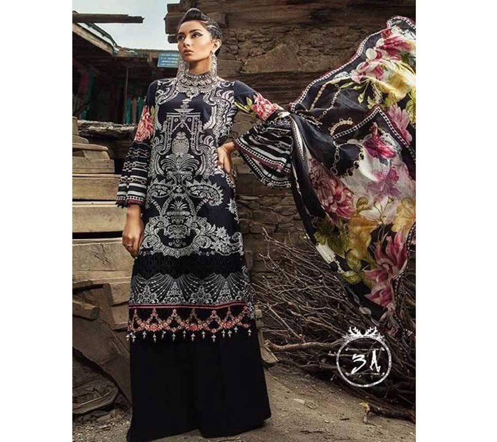 M PRINT Unstitched Cotton Replica three piece 