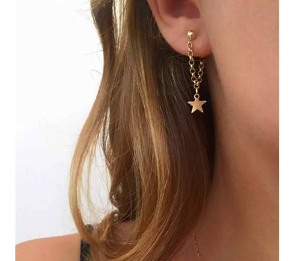 Star Design Chain Earring
