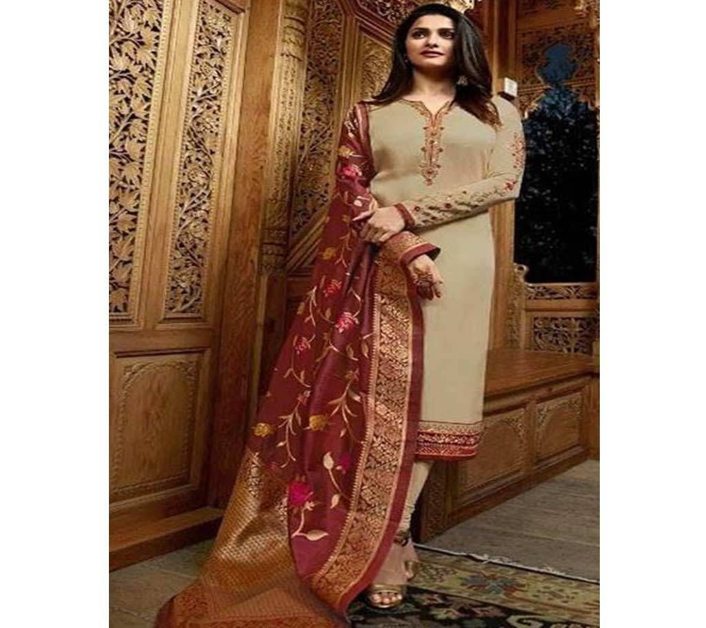 Vinay Unstitched Embroidery Georgette Three Piece - Original
