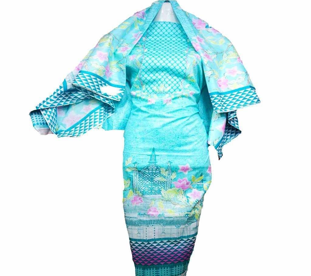 Unstitch  Multi Color Classy Cotton Loan Three Piece 