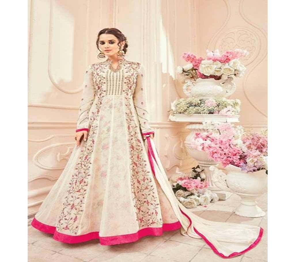 white un-stitched kesari trendz georgette with embroidery salwar suit copy 