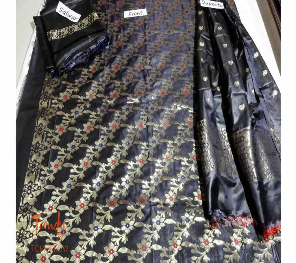 Unstitched Silk Katan Three Piece 