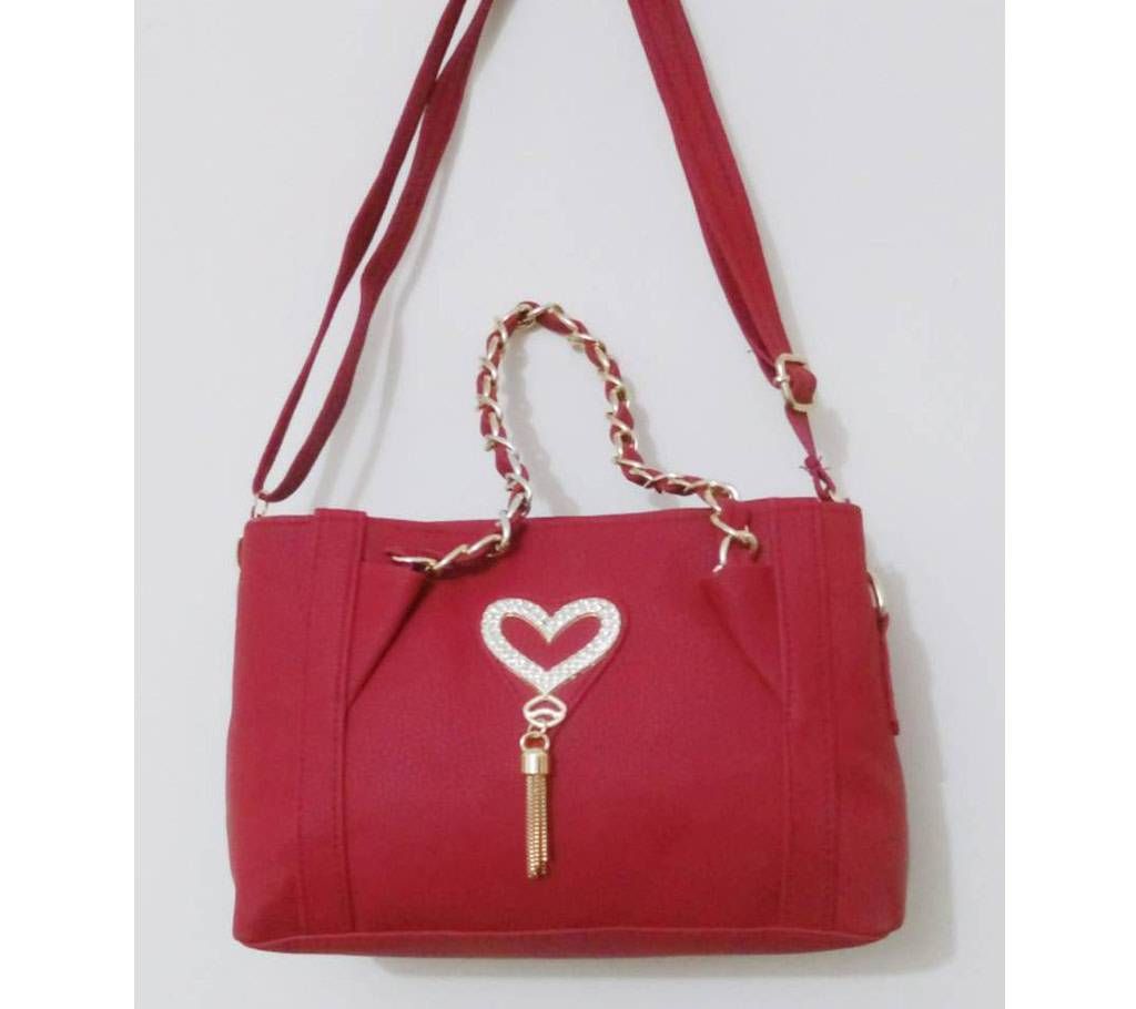 Red Leather Women's Crossbody Purse Bag