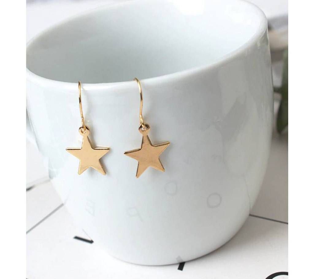 New Fashion Jewelry Earrings Minimalist Gold Wild Geometric Cute Stars Pentagonal Ear rings For Female