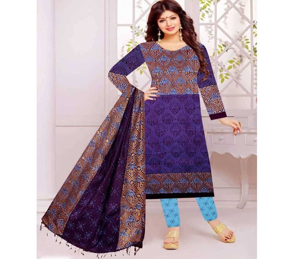 Un-stitched Rajdhani Voyel Cotton Block print Salwar kameez St block-914 - Copy