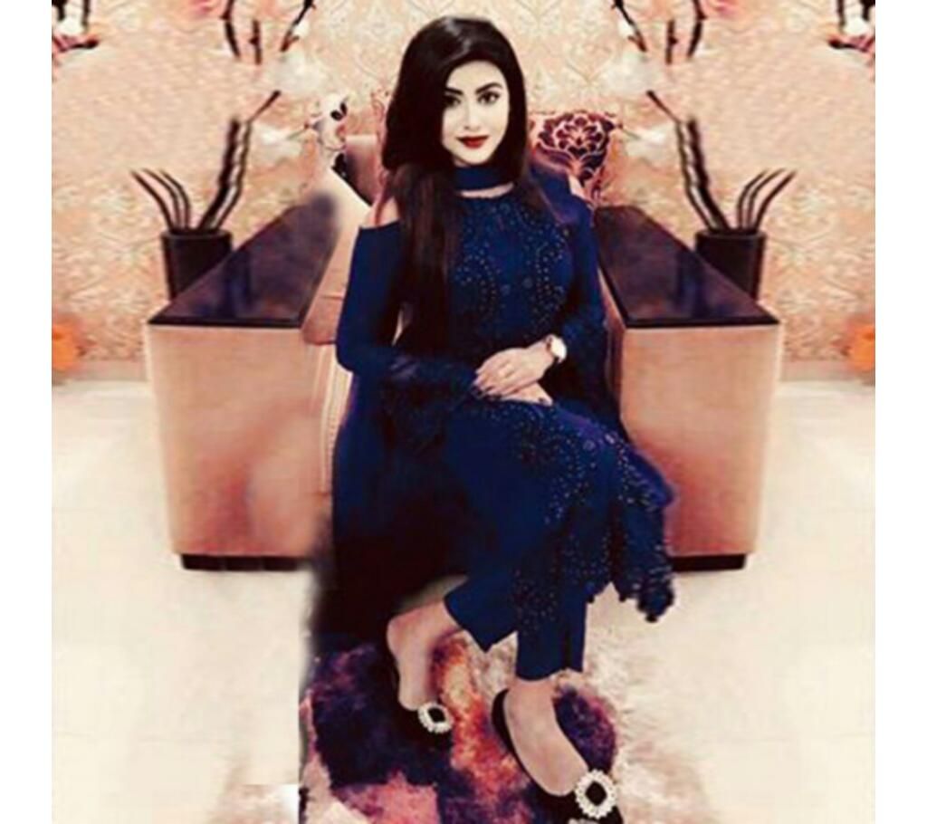 Unstitched blue  Georgette Salwar Kameez For Women