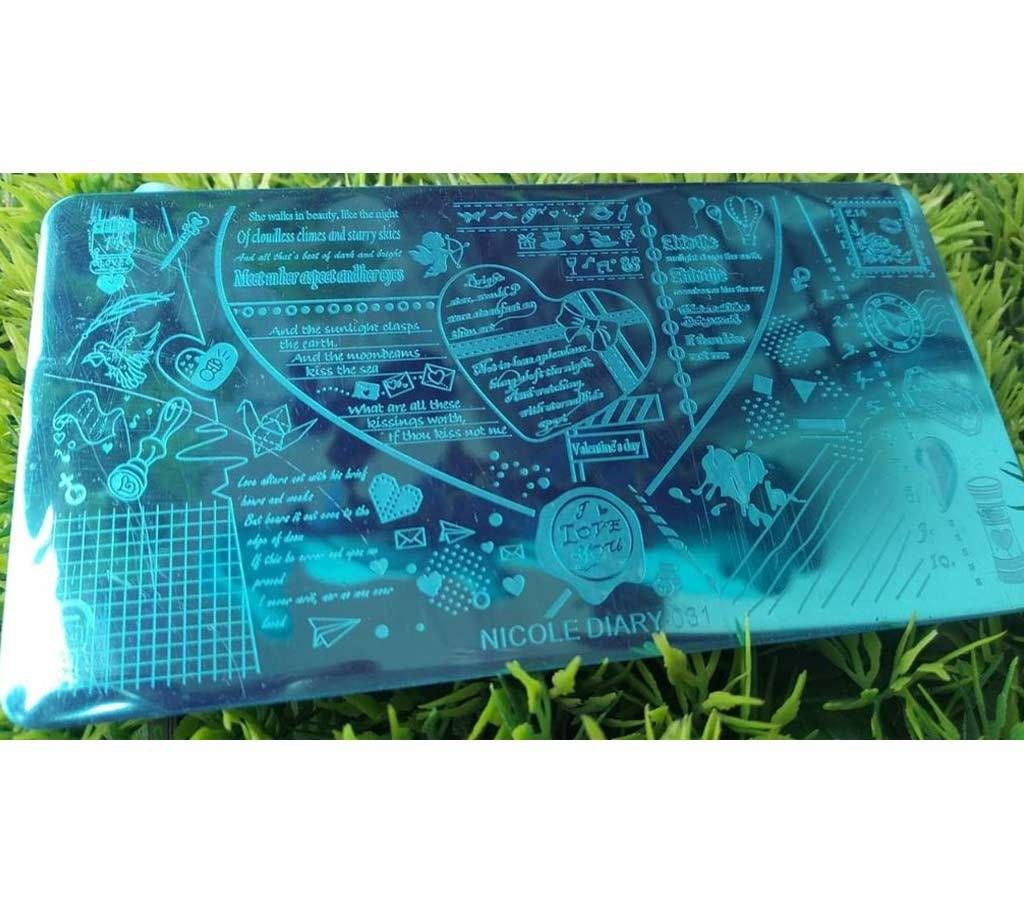 Nicole Diary Stamping Plate (031) Nail Art Tool