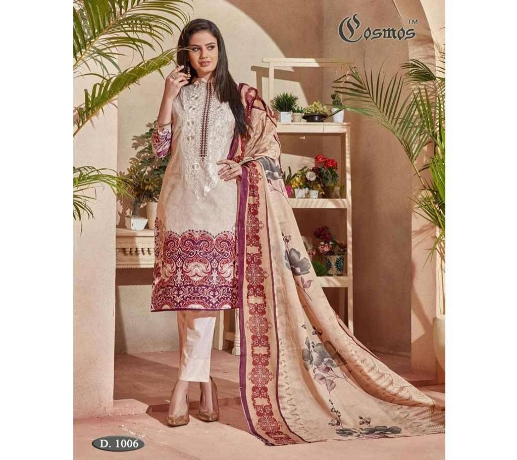 Cosmos Saadia Noor Lawn Collection Vol 1 - 1010 - Ash Cream with Violet - ASI