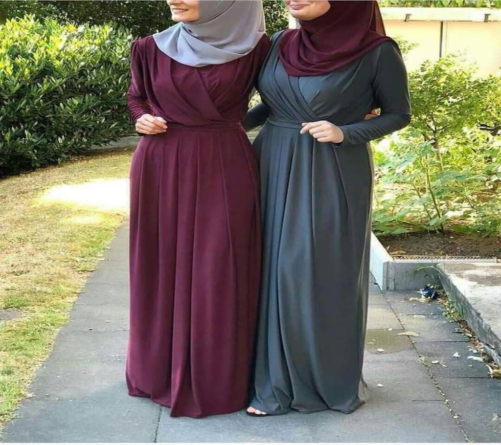 Maroon & Light Gray  Georgette Borka For Women