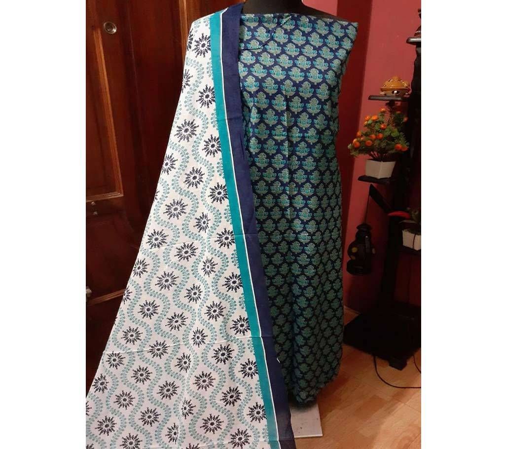 Indian Unstitched Jaipur Cotton Three Piece