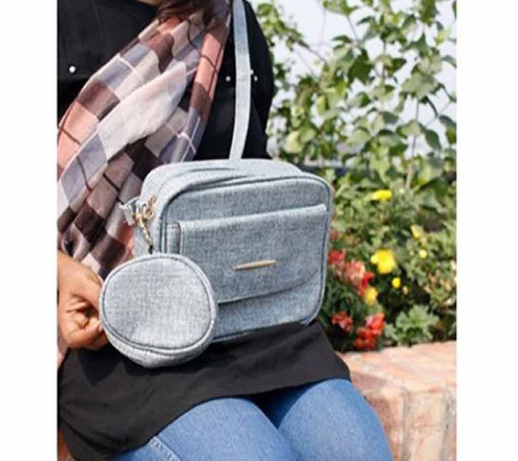 Grey White 2 in 1 Ladies Side Bag 10 - A910