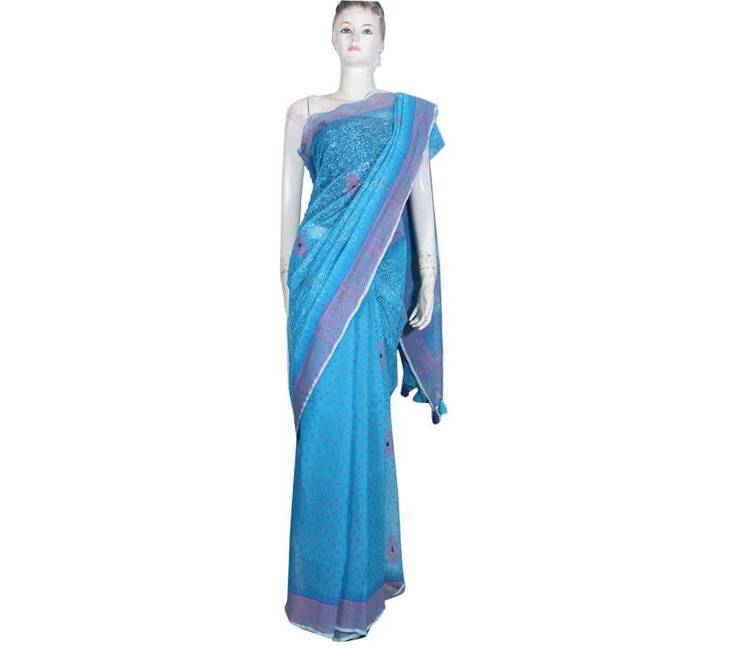 Bright Blue Half Slik Saree