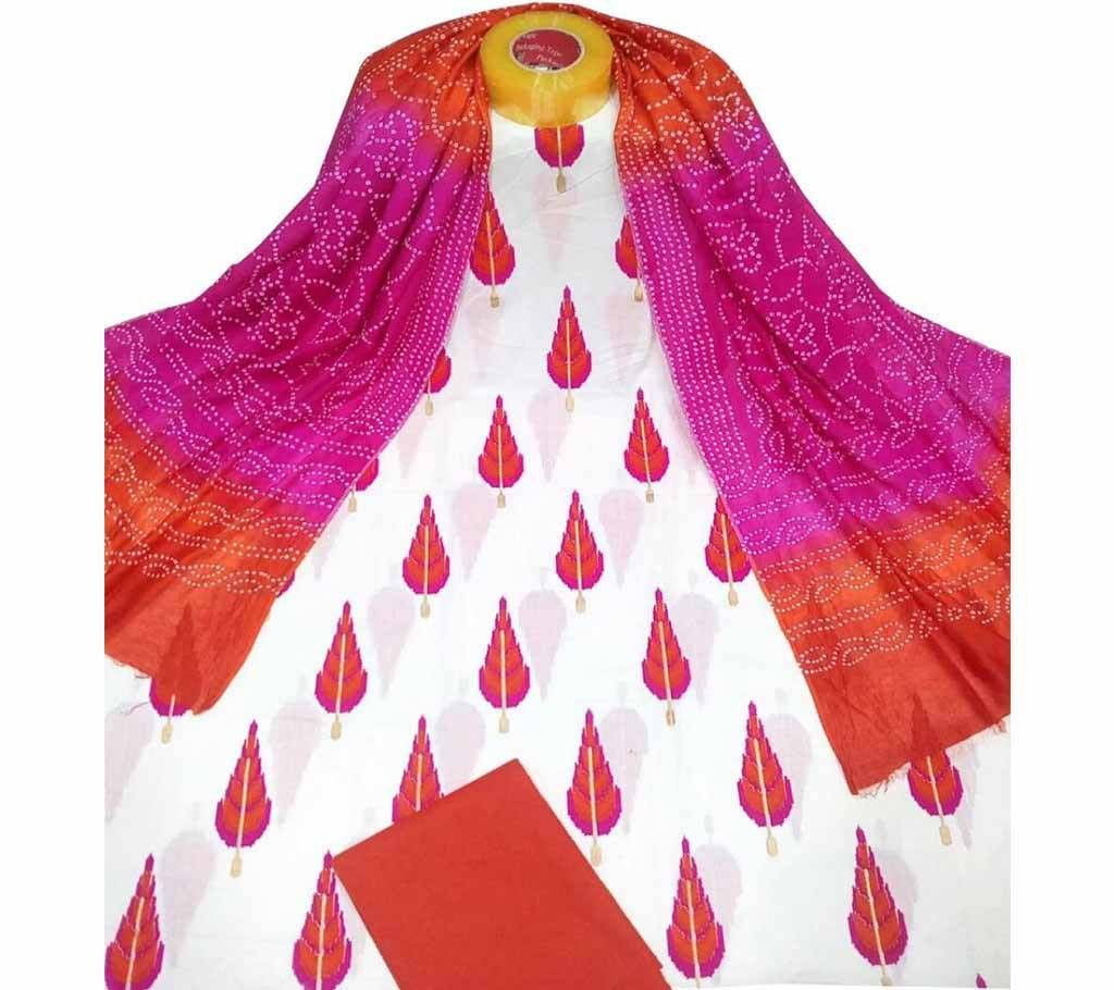 Unstitched skin printed cotton salwar kameez fs-1030
