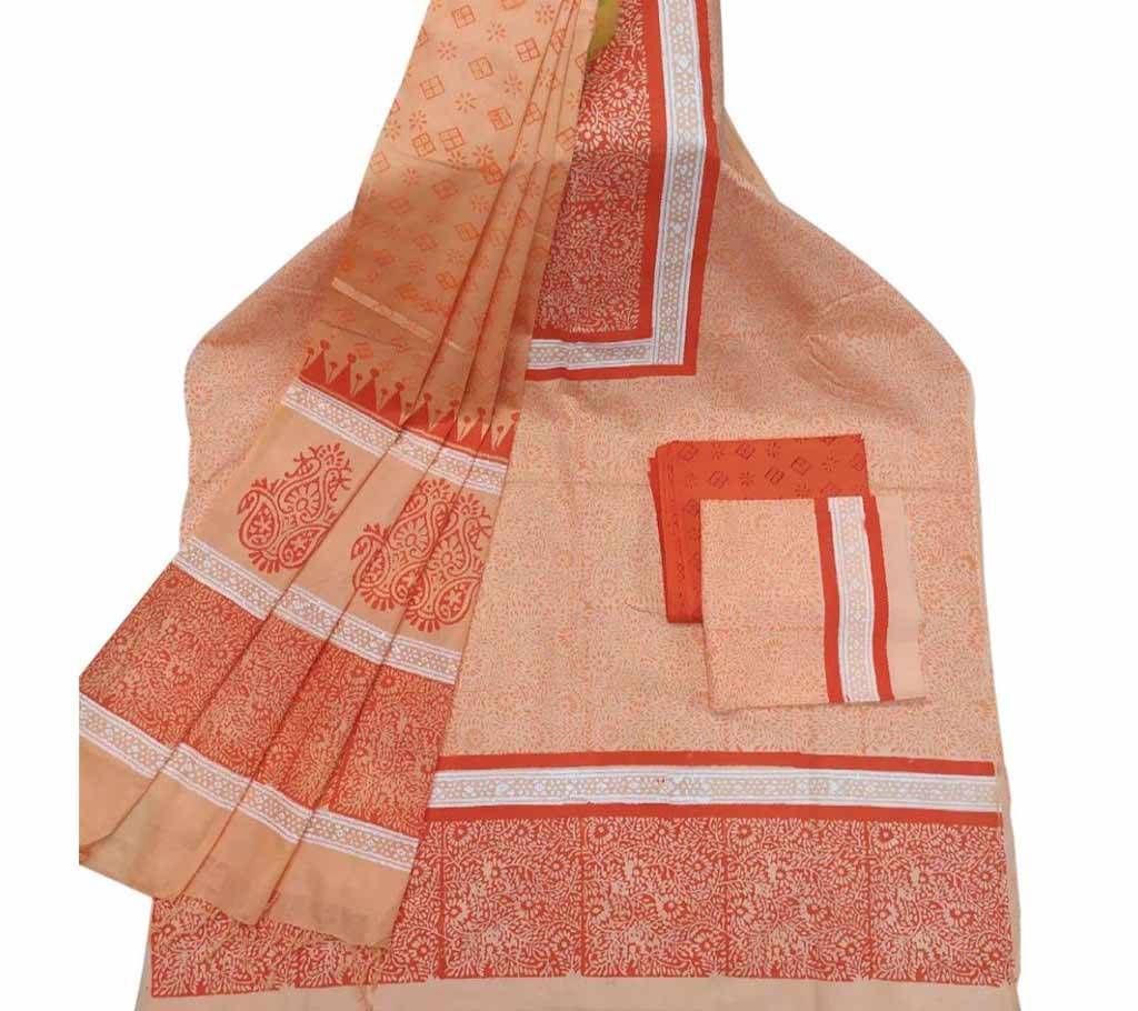 Unstitched Block Printed Cotton Salwar kameez st-24