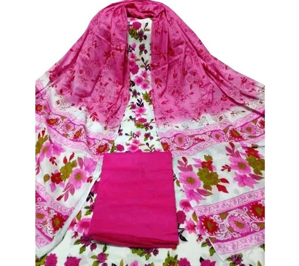 Unstitched skin printed cotton salwar kameez fs-73
