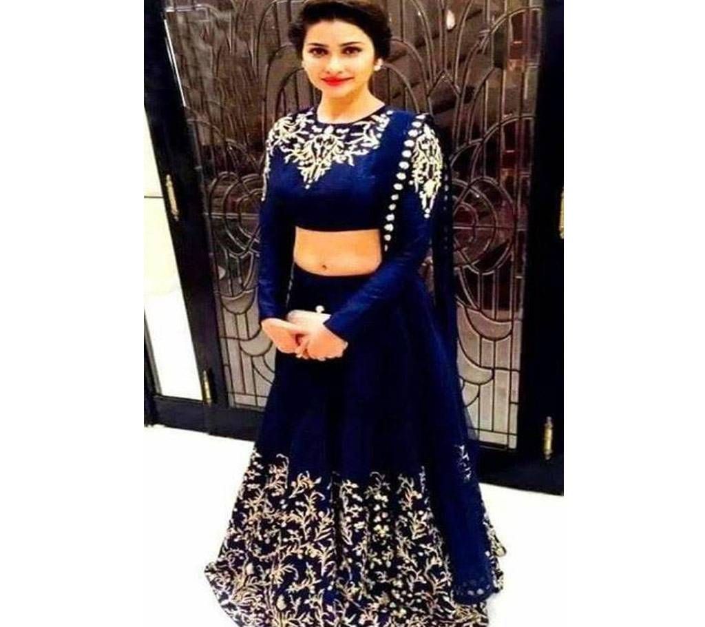Unstitched Stitched Georgette Embroidered Three-Piece (Copy)