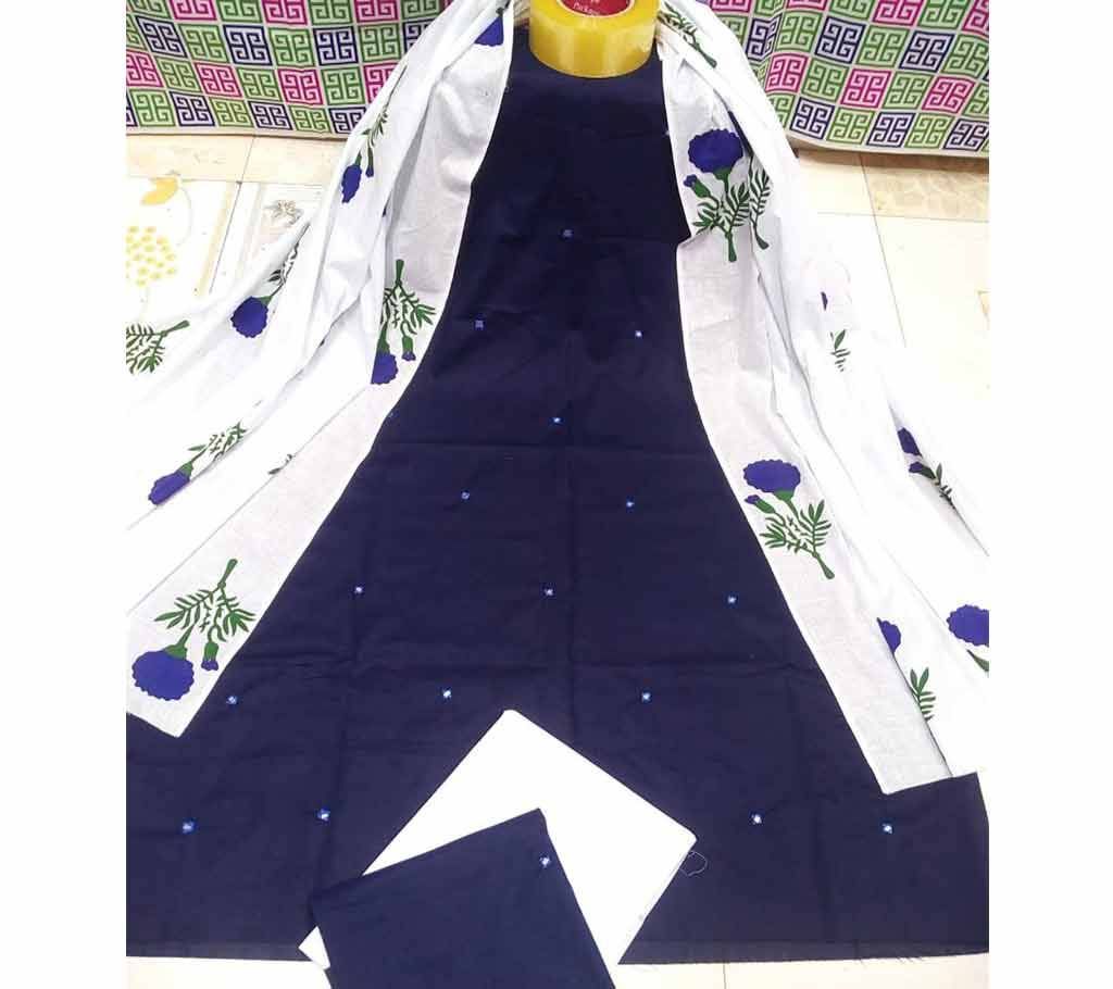 Deshi Cotton Unstitched Screen Printed 3Pcs - C95 - MHG