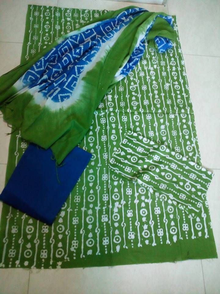 Mom batik printed Un stitched cotton three piece 