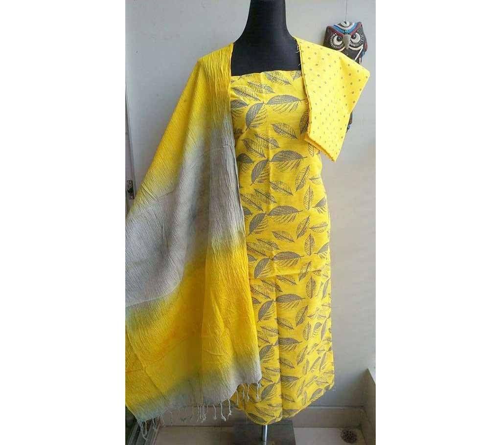 unstitched cotton printed three piece 
