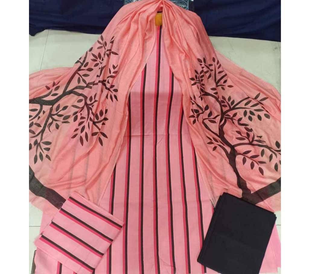 Unstitched Skin Print Three Piece Cotton