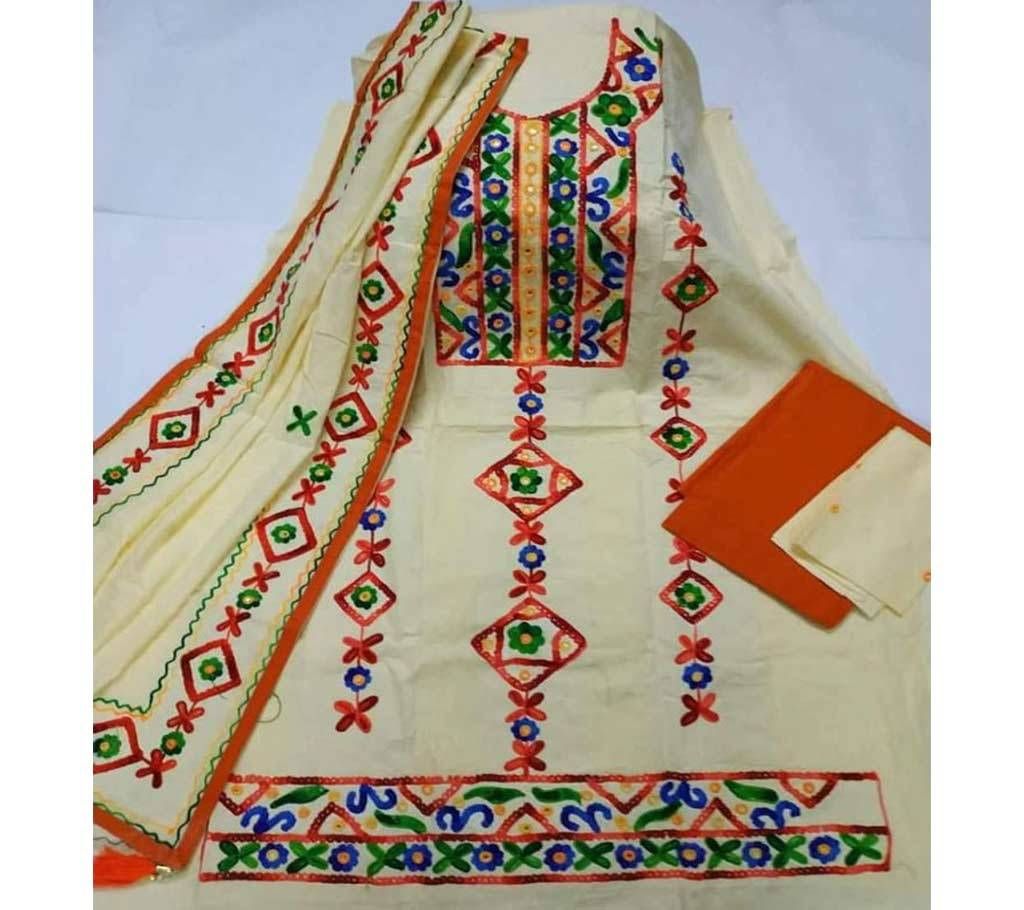 Unstitched Ary Hand work with Ambrodary Shalwar Kameez for Women-14