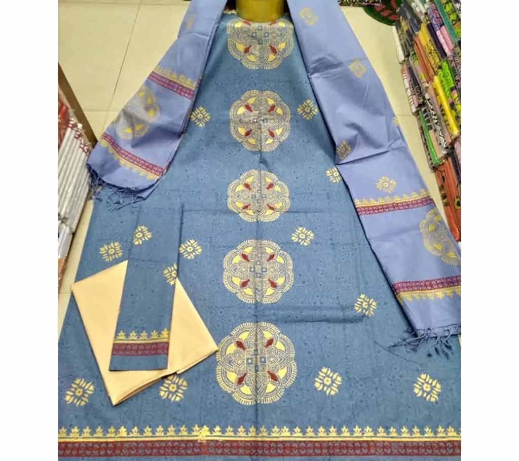 Rajdhani Voil Cotton Block Printed Shalwer Kameez for Women-12