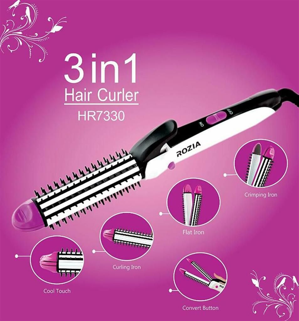 Rozia 3 in1 hair straightner and culer
