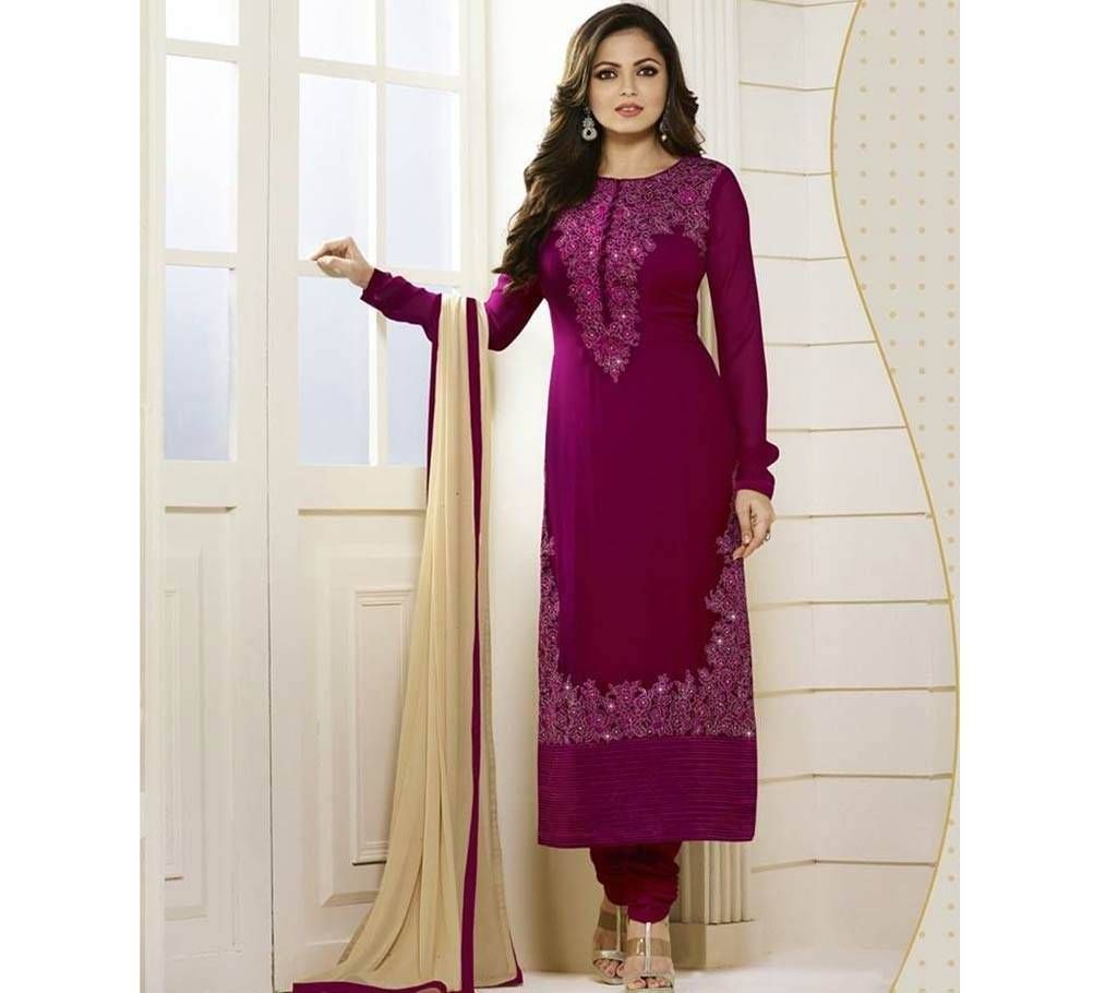 Semi Stitched Georgette Embroidery Work - Copy