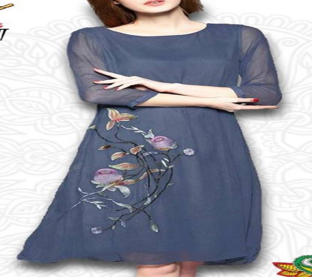 Kamiz: Weightless Georgette with High Quality Embr
