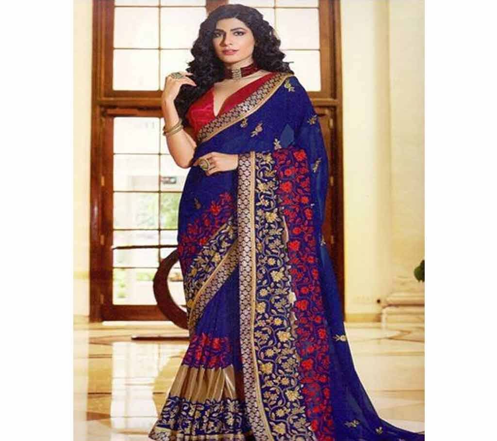 Georgette and embroidery work Saree ssc-728