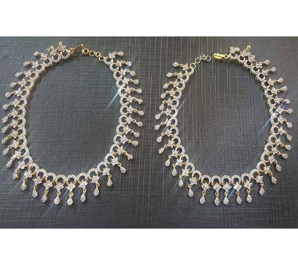 Diamond Cut Set with Ad Stone Anklet