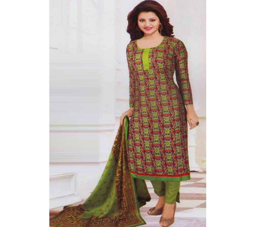Unstitched Printed Long Cotton Salwar Kameez