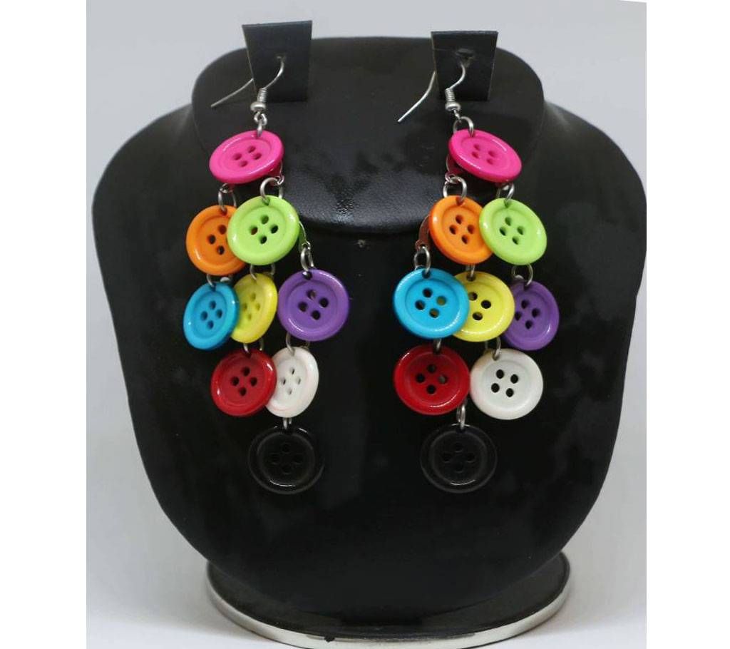Colorful Button Earring