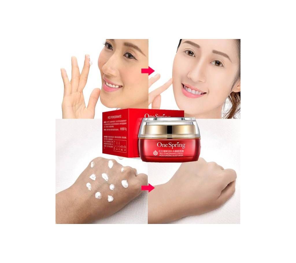 One Spring Red pomegranate fresh moisturizing whitening Cream 50ml Korea