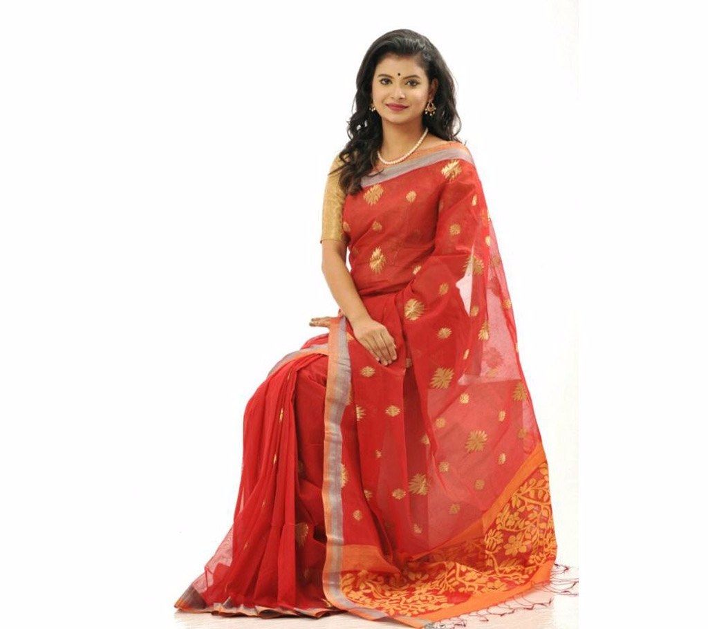 Red half silk sharee