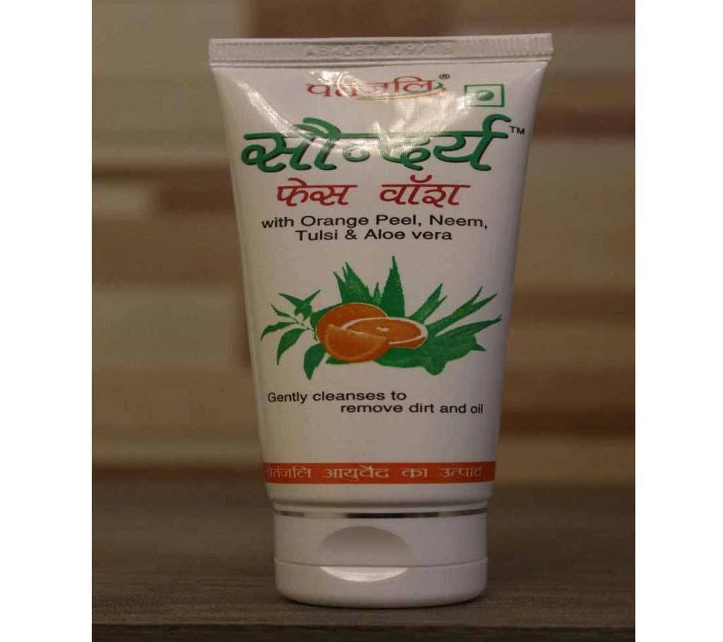 PATANJALI ORANGE  ALOE VERA WITH NEEM & TULSI FACE WASH 60mg INDIA