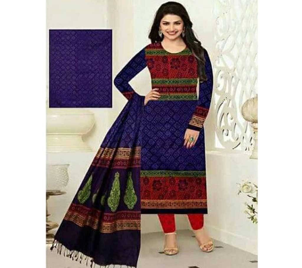 Un-stitched Rajdhani Voyel Cotton Block print Salwar kameez St block-915 - Copy