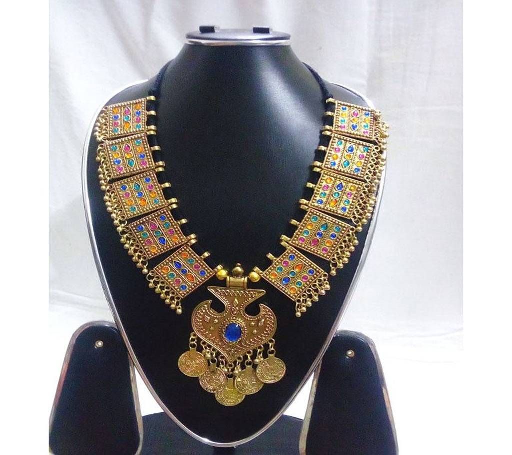 Afgani mala with blue Gemstone Necklace 