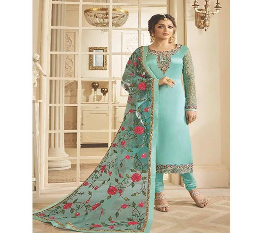 Semistitched Embroidery Georgette Three Piece 