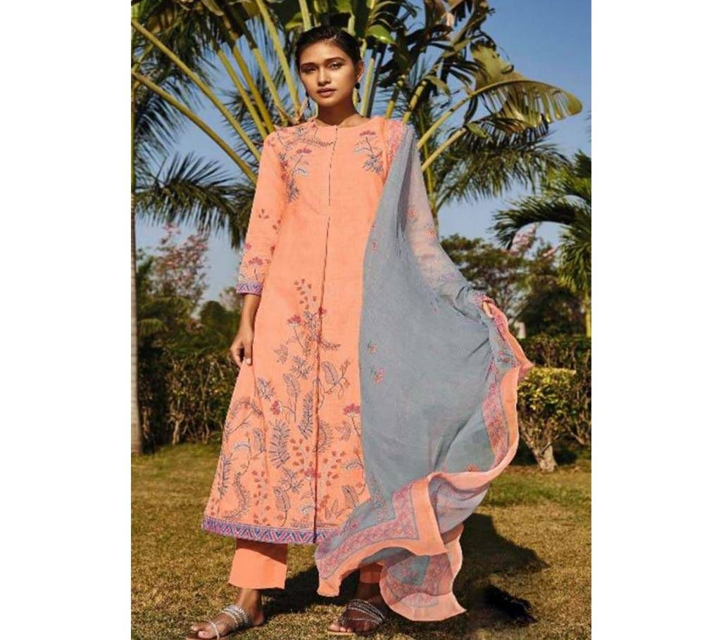 Sahiba Sarg Leaf Line Embroidery Three Piece -790