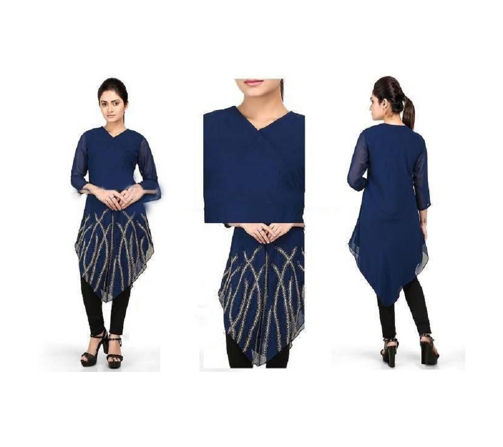 Navy Blue Georgette Borka For Women