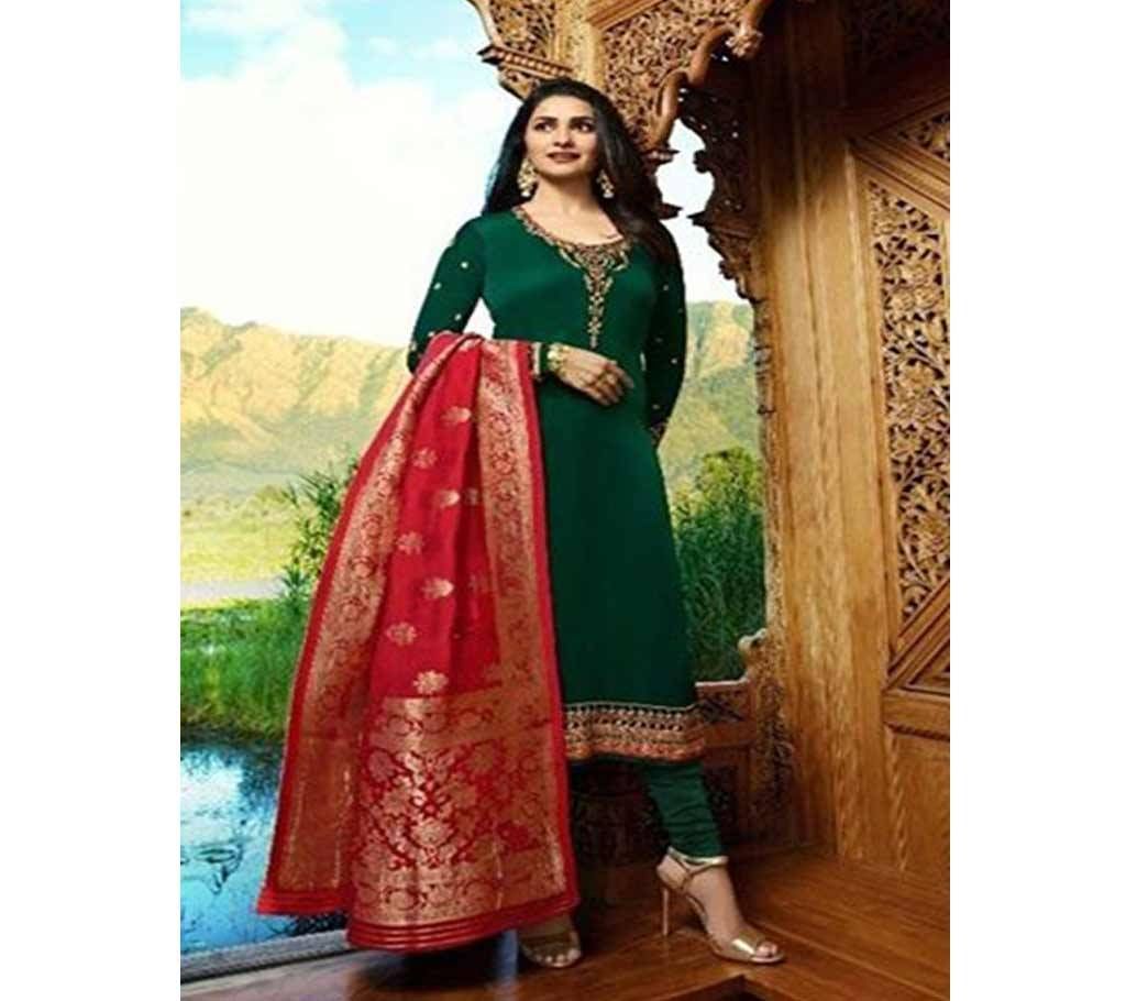 Vinay Fashion Banaras Vol-2 Hit List ( Dark Green & Banaras Flower Dopatta) (Code-HS808) Unstitched Three Piece - Copy