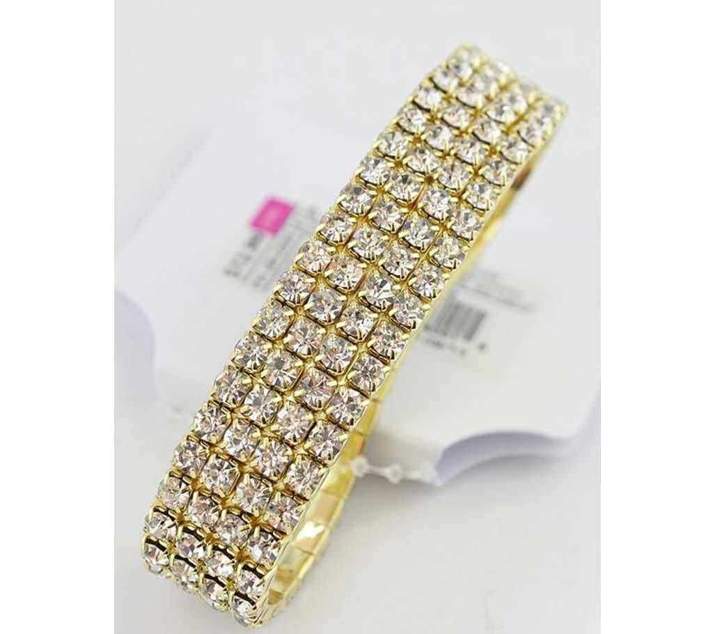 Golden Platted Crystal Bracelet For Girls Women Party Jewelry