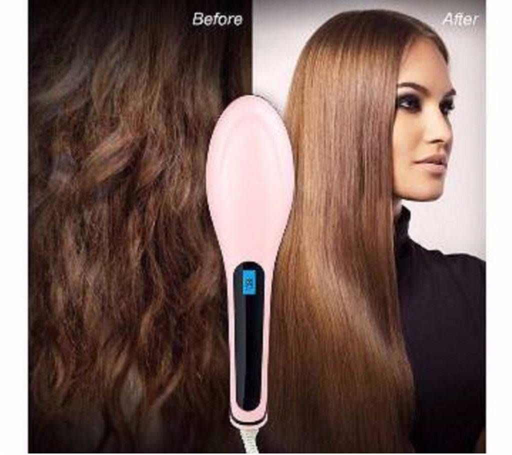 Electric hair straighter brush 