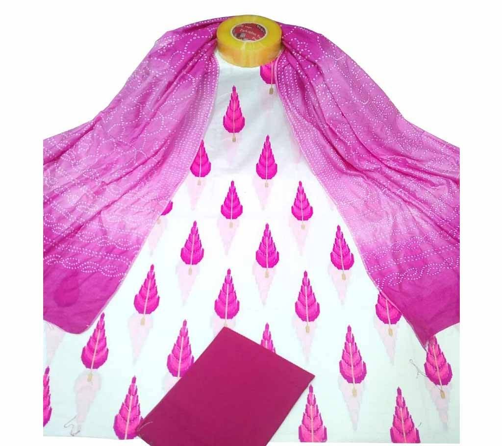 Unstitched skin printed cotton salwar kameez fs-1031