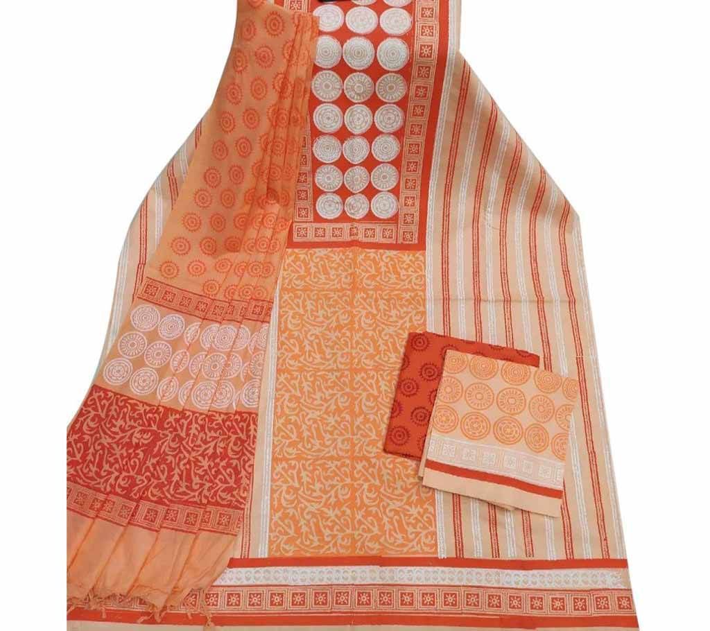 Unstitched Block Printed Cotton Salwar kameez st-25