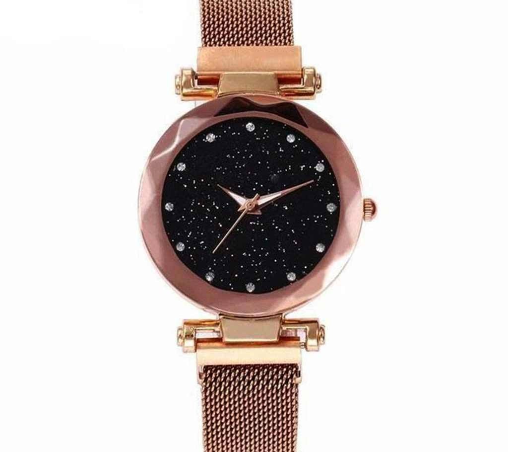 Stainless Watch Magnet Strap Buckle Quartz Wrist Watch Multi Color
