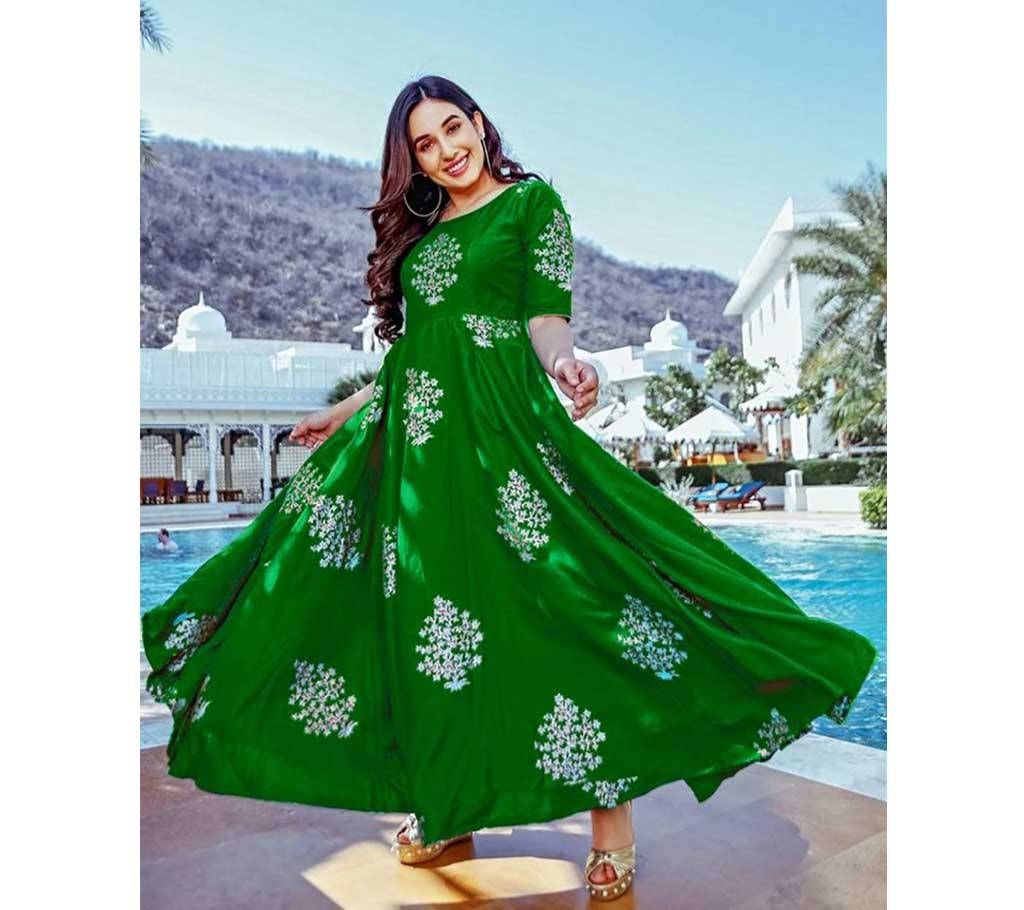   Unstitched Cotton Fabric Gown For women 